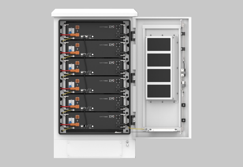 ZYC SIMPO outdoor cabinet with multiple battery modules